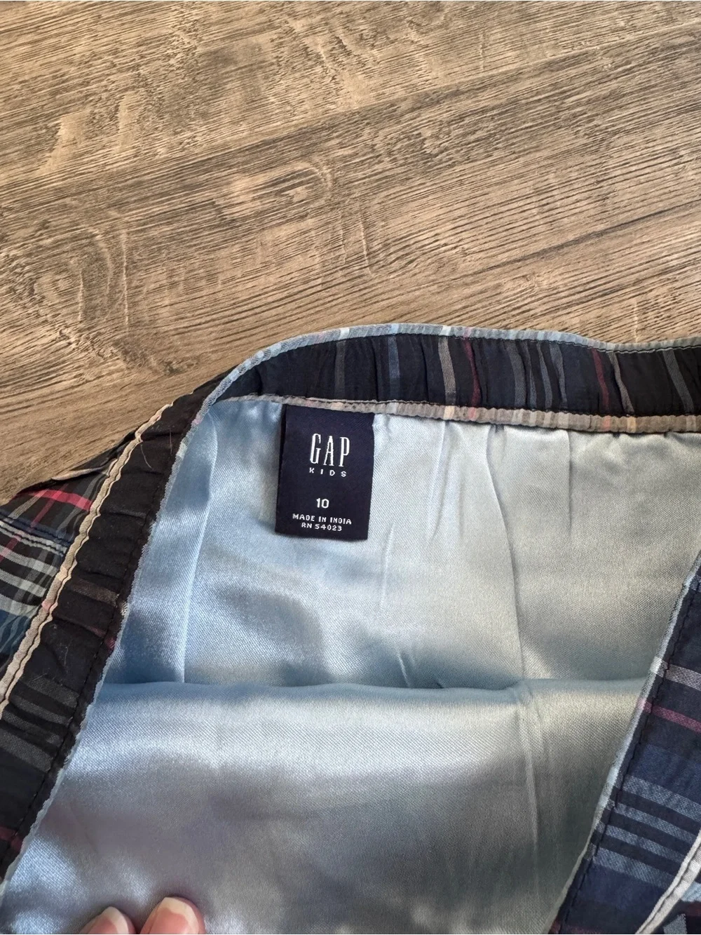 GAP Kids Plaid Skirt in Navy, Blue & Red Trim
